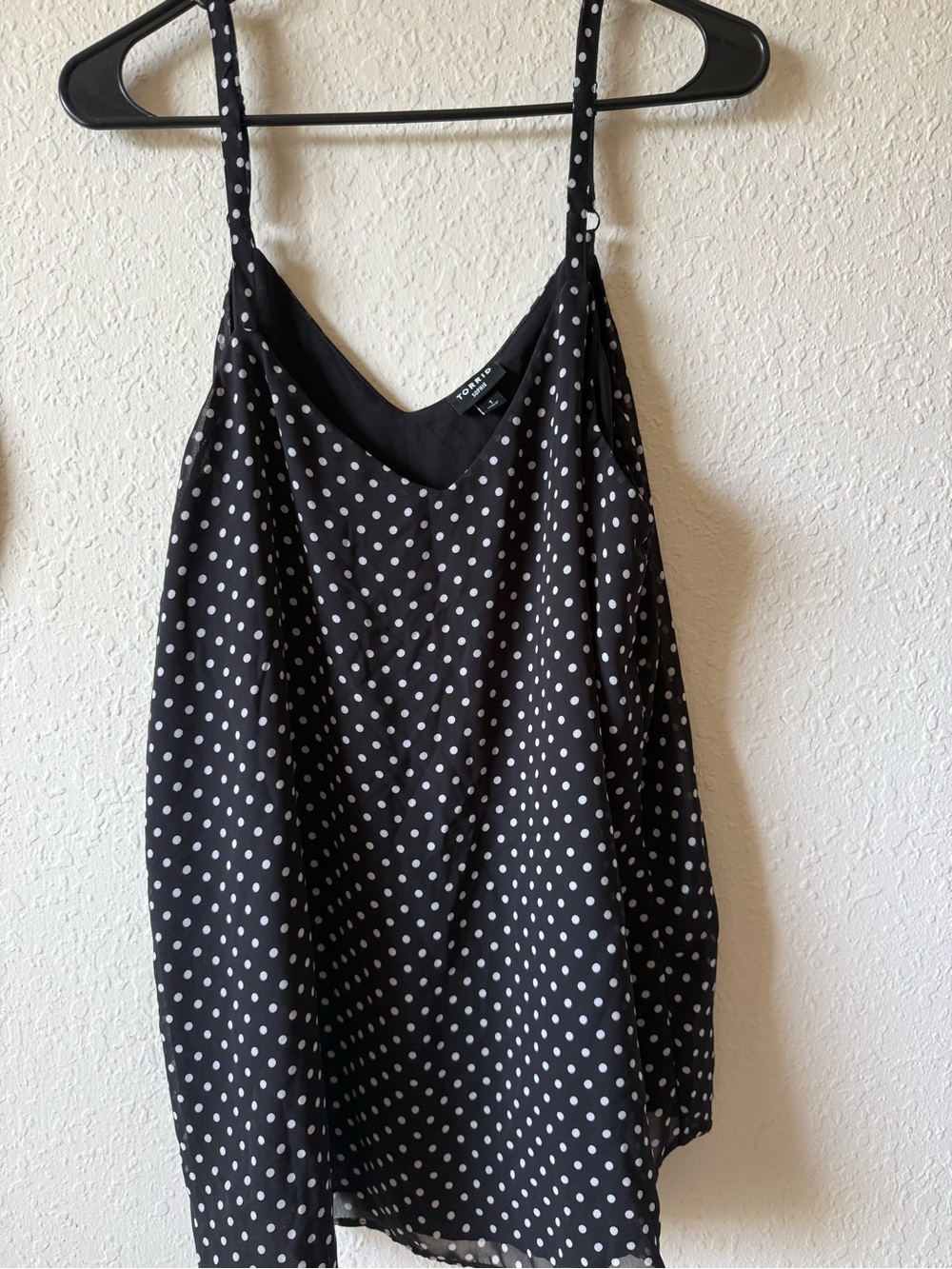 torrid Black and White Polka Dot Spaghetti Strap Camisole
